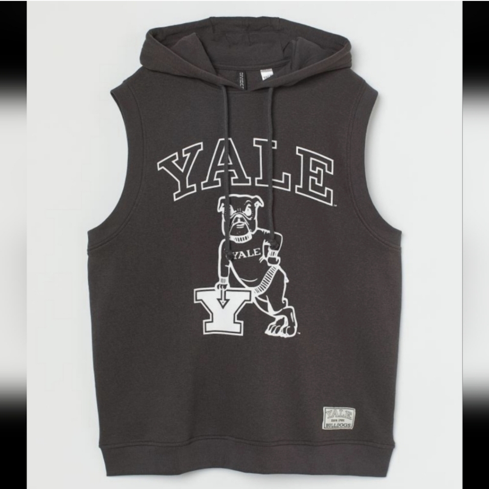 New H&M Sleeveless Hoodie Yale Muscle Hoodie Size XL Sleeveless Sweatshirt